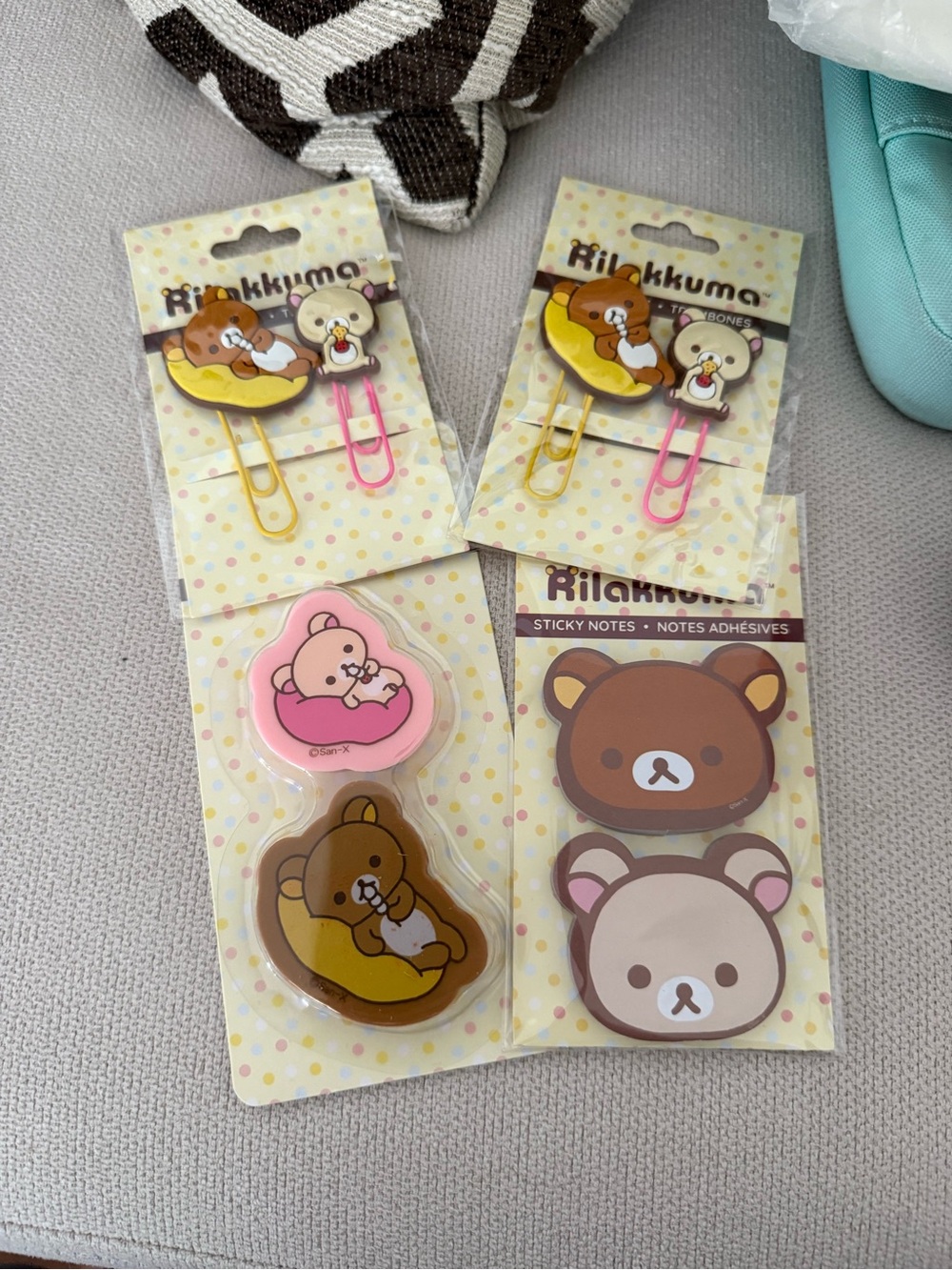 Rilakkuma Bundle Paper Clips Erasers Sticky Notes New (Old Stock) San-X